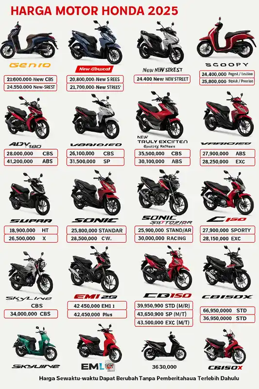 Harga Motor Honda 2025 Lebih Terjangkau Buat Anak Muda