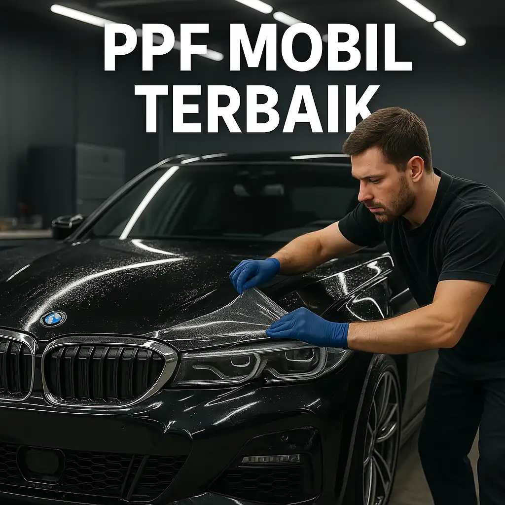 PPF mobil terbaik V-Kool dipasang teknisi di bengkel